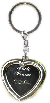 

Tech Fashion Keychain Valentine Gift Metal Heart Photo Frame Keyring-TF-349 Locking Key Chain(Silver)