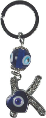 

Forty Creek Letter K With Heart Key Chain(Blue, Silver)