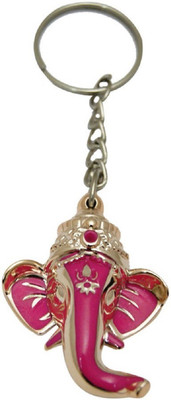 

CTW Ganesha Head Ganpati Bapa Key Chain(Pink)