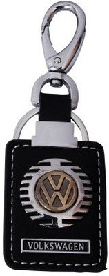 

Aditya Traders GLOSSY LOOK VOLKSWAGEN ORIGINAL LEATHER WITH CAR Locking Key Chain(Black)