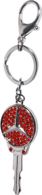 

Oyedeal Studded Key Shape Mercedes Locking Key Chain(Red)