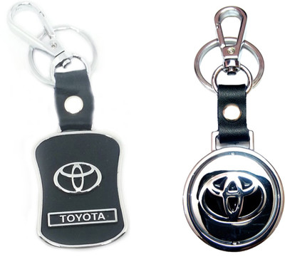 

City Choice New Toyota Revolving & Leather-Metal Hook Locking Key Chain(Multicolor)