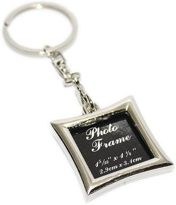 

Aura Personalise Full Metal Photo Frame Key Chain(Black, Silver)