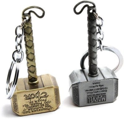 

AMR Exclusive Silver And Golden Thor Hammer keychain Key Chain(Gold, Silver)