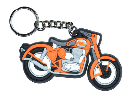 

Pin to Pen Royal Enfield Rubber Keychain Orange Key Chain(Multicolor)