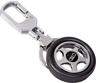 

City Choice Wheel Keyring Locking Key Chain(Black, Silver)