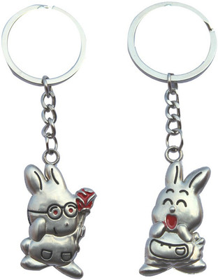 

CTW Cute Rabbit Proposing Couple Valentine Gift Metal Key Chain(Silver)