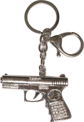 Super Drool Stone Studded Gun Key Chain(Multicolor)