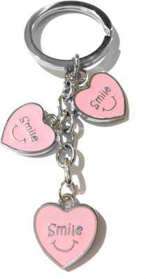 

Tech Fashion Heart Shape Pink Colour Smile Locking Key Chain(Pink)