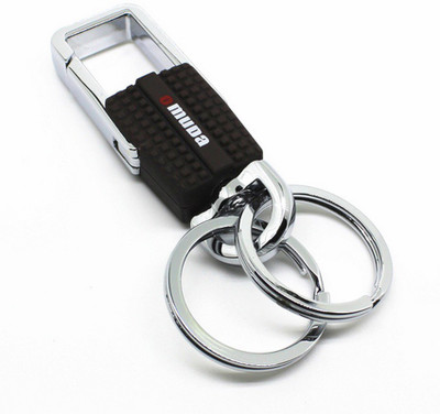 

Chainz Omuda Premium Dotted Double Ring Locking Key Chain(Black, Silver)