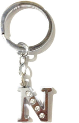 Tech Fashion Alphabet N Locking Key Chain(Silver)