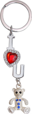 

Oyedeal I Love You Studded with Teddy Key Chain(Multicolor)