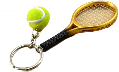 

GeekGoodies Tennis Racket Ball Ring Key Chain(Multicolor)