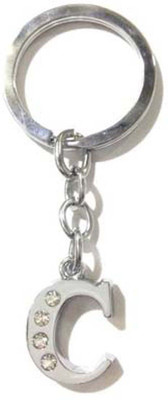 Rashi Traders Alphabet C Chrome Key Chain(Silver, Purple)