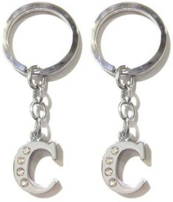 

Rashi Traders 2 Alphabet C Chrome Key Chain(Silver)