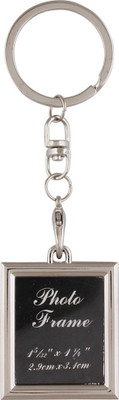 ANISHOP Love Heart Photo frame Key Chain(Silver)