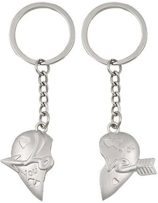 

CTW Love you arrow sign of heart Metal Key Chain(Silver)