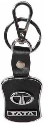 

Aura Imported Tata Cars Metal & Leather Locking Key Chain(Black, Silver)
