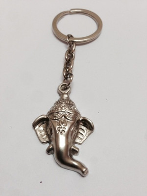 

Aura Spiritual Ganesh Head Key Chain(Silver)