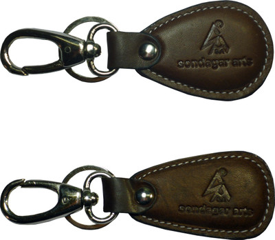 

Sondagar Arts Stylish Genuine Leather Men's Locking Key Chain(Brown)
