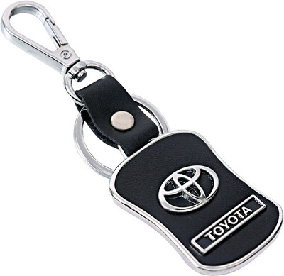 

U R God HQ Toyota Leather & Metal Car Logo Locking Key Chain(Black)