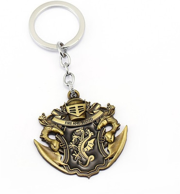 

Oprimus Traders Game of Thrones Family crest House Targaryen - "Fire and blood" new Color 3D Metal Key Chain(Multicolor)