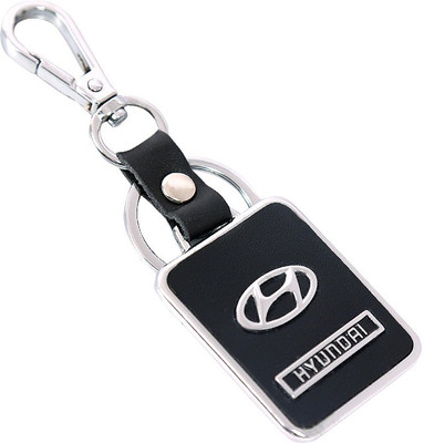 

U R God Hq Hyundai Leather & Metal Square Car Logo Locking Key Chain(Black)