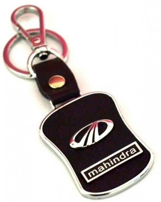 Prime Traders Mahindra Leather Imported Locking Key Chain(Black)
