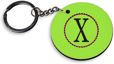 

Tied Ribbons Alpha X Wooden Circle Key Chain(Multicolor)