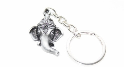 

Aura Spiritual Ganesh Head Full Metal Key Chain(Grey)