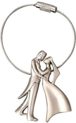 

Amor Couple Wire Locking Keychain Locking Key Chain(Silver)