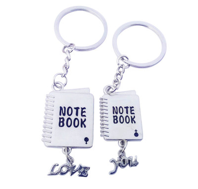 

CTW Cute Love Notebook Couple Valentine Gift Pack Key Chain(Silver)