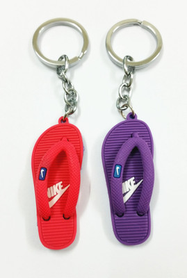 

eShop24x7 Rubber Flip Flop Style Chappal Slipper Key Chain(Red, Purple)