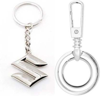 

Rashi Traders Maruti Suzuki & Red Black Long Chain Locking Locking Key Chain(Silver)