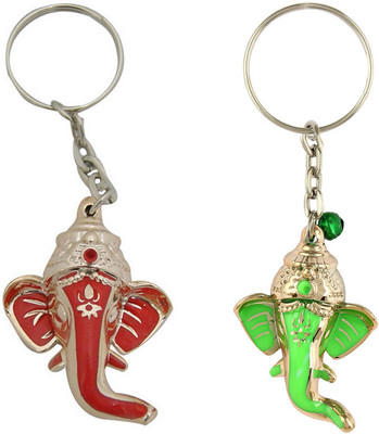 

CTW Ganesha Head Combo Pack Key Chain(Red, Green)