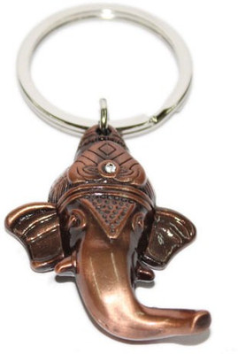 

Aura Imported God Ganesh Ganpati Head Metal Spiritual Locking Key Chain(Brown)