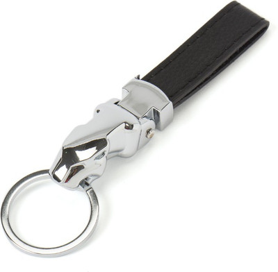 

The Quirk Box Jaguar Premium Leather Key Chain(Silver)