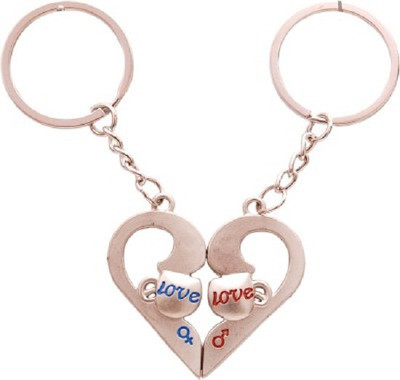 

CTW Love Silver Pair Heart Keychain Key Chain(Silver)