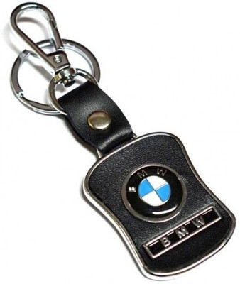 Prime Traders BMW Leather Imported Locking Key Chain(Black)