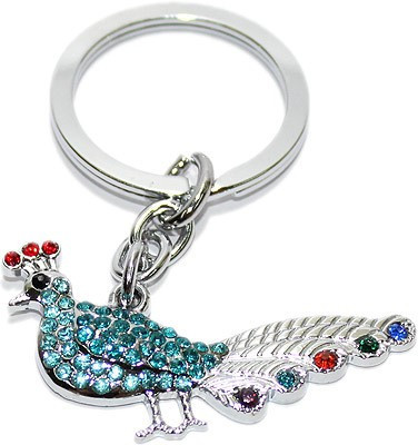 

Aura Peacock Bird Special Imported Diamond Studded Locking Key Chain(Multicolor)