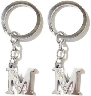 

Rashi Traders 2 Alphabet M Chrome Key Chain(Silver)