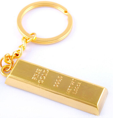

Zeroza Faux Metal Gold Bar FY98 Key Chain(Gold)