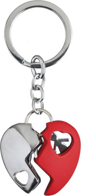 

Techpro Valentines'day Romantic Metal Heart Couples Key Chain(Multicolor)