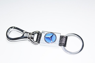 

Aura Mercedes Stylish Metal & Leather Key Chain(Silver)