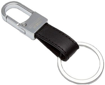 

Chainz Omuda Premium Leather Metallic Locking Key Chain(Silver, Black)