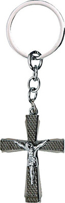 

U R God Cross Jesus Metal Key Chain(Black, Silver)