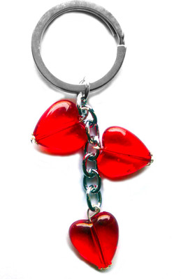 

Tech Fashion Stunning Three Red Heart Keyring TF-380 Locking Key Chain(Red)