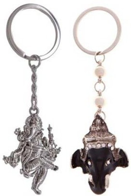 

Rashi Traders Ganpati & Lord Black Face Key Chain(Silver)