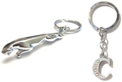 

Rashi Traders Jaguar + Alphabet C Key Chain(Silver)