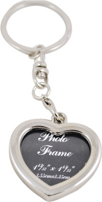 

Forty Creek Heart Shaped Photo Frame Key Chain(Silver, Black)
